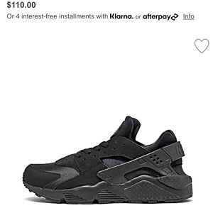 Men’s black NIKE AIR HUARACHE RUN CASUAL SHOES